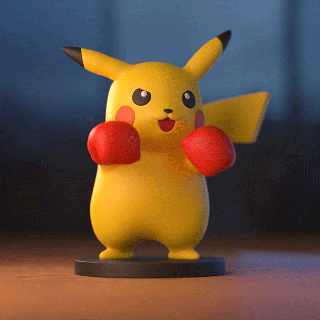 Pikachu boxe Pokemon carina regalo semplice idea video gioco anime kawaii resina meme letto dormire divertente 3d print model - Mito3D