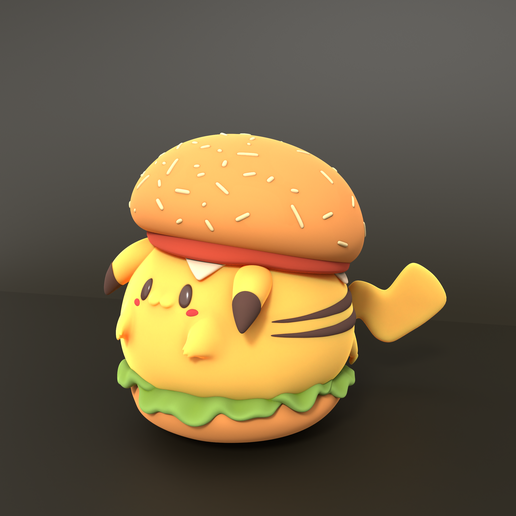 pikachu burger 3D print model - Mito3D