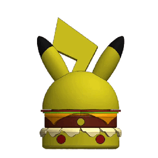 Pikachu Burger libre soutien pokeball Pokémon jouet espace rangement boîte impression endroit poussée 3d print model - Mito3D