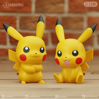 Pikachu Chibi 2 diff Modelle drucken Ort unterstützt Pokémon Donner niedlich Zuhause Haus Dekor 3dprint 3dmodel Nendoroid 3d print model - Mito3D