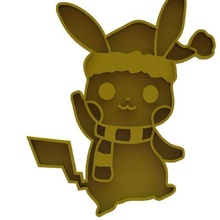Pikachu Natal biscoito cortador Pokémon gravadora x 3d print model - Mito3D