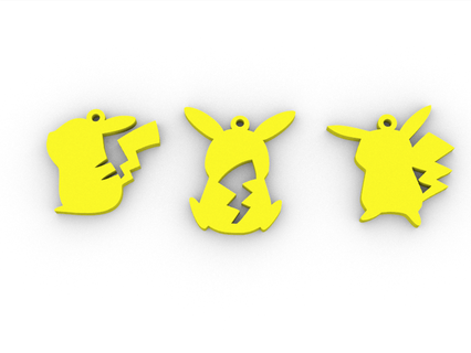 Pikachu colgantes Pikachu colgantes Pikachu 3d print model - Mito3D