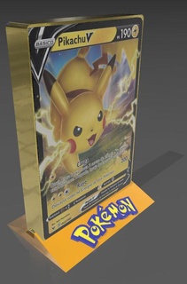 Pikachu color pokemon tarjeta ligero caja lámpara litofano litofanía LED regalo ornamento letra 3d print model - Mito3D
