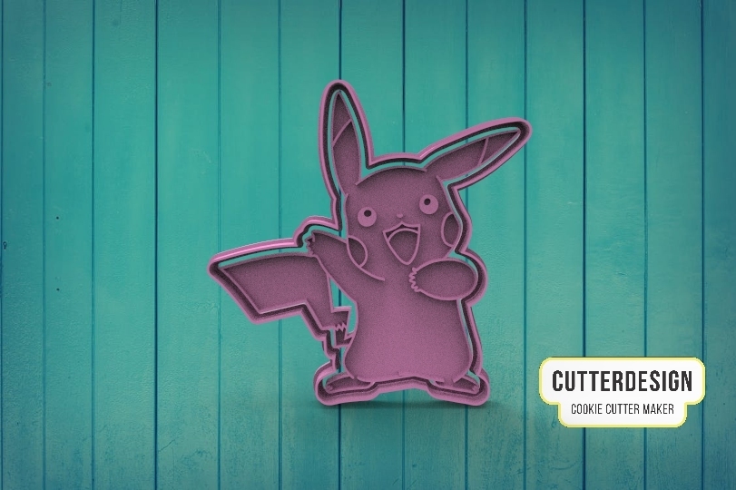 pikachu cookie cutter cookies cake decoration pokemon cutting 3D print model - Mito3D