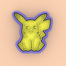 pikachu cookie cutter - cutters stamp stamps carimbo pokemon picachu 3d print model - Mito3D