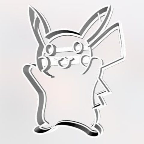 pikachu çerez kesici 3d model çeşitli çizgi film pokemon karakter gıda kurabiye 3D print model - Mito3D