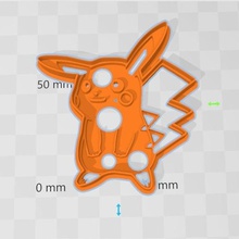 pikachu cortador de cookies a casa 3d print model - Mito3D