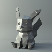 pikachu bonito low-poly pokemon jogo pikatchu 3d print model - Mito3D