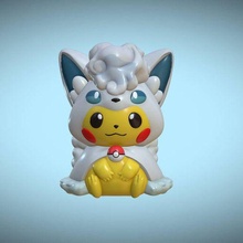 Pikachu mascherato vulpix alola 3d print model - Mito3D