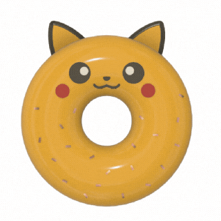 pikachu donut & keychain pokemon cake figurine cute key ring 3d print model - Mito3D