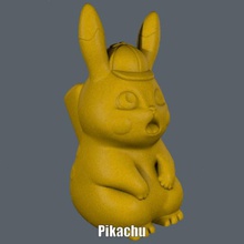 pikachu impression facile pas de soutien art dessin animé détective figure modèle pokemon la sculpture supportless 3d print model - Mito3D