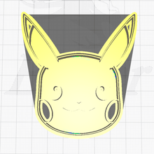 Pikachu cara biscoito cortador Pokémon cozinha jantar Ferramentas bolo bolacha cozimento shortcake seco friável Comida assar 3d print model - Mito3D