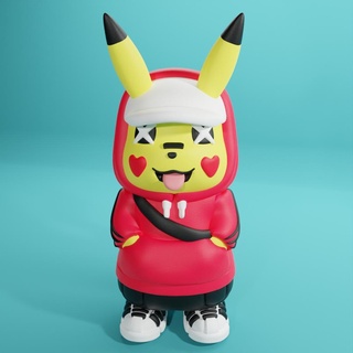 Pikachu fluir Arte juguete pokemon 3d print model - Mito3D