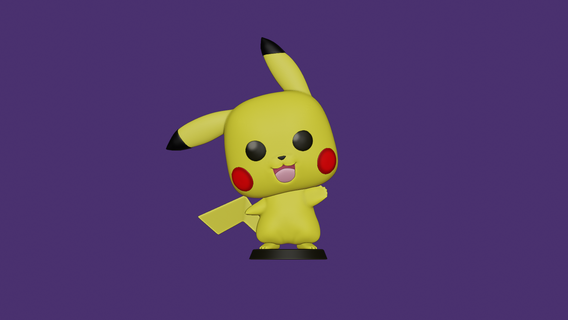Pikachu funko pop cinza Pokémon Charizard arte pobre animal caractergame jogos Nintendo 3d print model - Mito3D