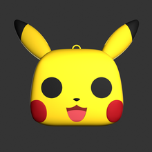 pikachu funko pop head keychain 3d print model - Mito3D