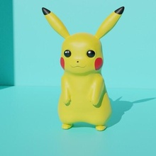 Pikachu drôle renflé yeux Pokémon 3d print model - Mito3D