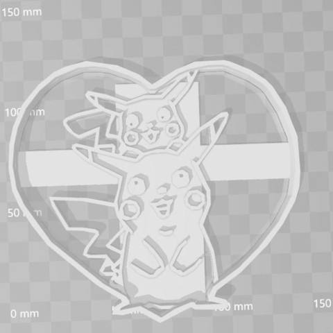 pikachu corazón de pokemon cortador galletas casa cookiecutter el moho galleta pokemongo nintendo gamefreak la criatura 3D print model - Mito3D