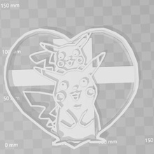 pikachu coração pokemon cortador de cookie a casa cookiecutter molde biscoito pokemongo nintendo gamefreak criatura 3d print model - Mito3D