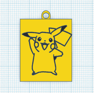 pikachu key ring keychain  3d print model - Mito3D