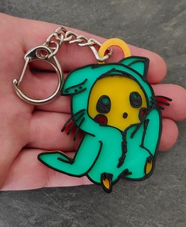 pikachu key ring port-key art support toy manga 3d print model - Mito3D
