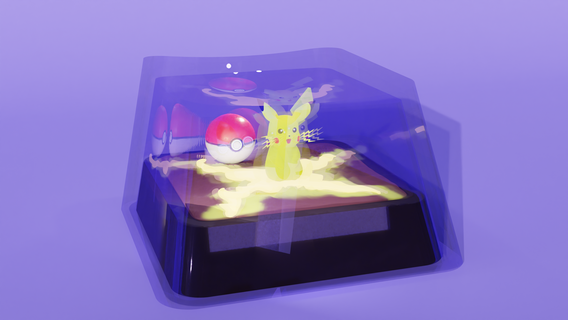 Pikachu keycap Pokemon animale 3d print model - Mito3D