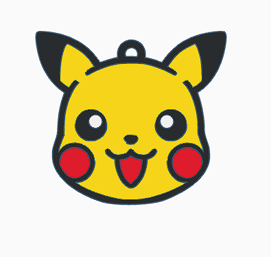 pikachu keychain - pokemon 3D print model - Mito3D