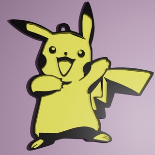 Pikachu porte clés 2 Pokémon mignonne jouet animal clé bague nintendo cosplay figurine tendance faible poly art 3d print model - Mito3D