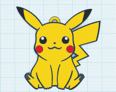 Pikachu porte clés Pokémon bague clé art conception bijou 3d print model - Mito3D