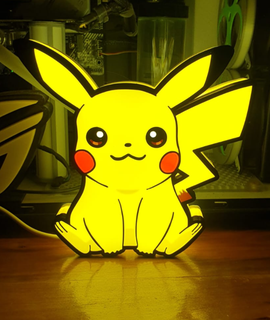 Pikachu luminária luz conduziu faixa rgb nerd Pokémon 3d print model - Mito3D