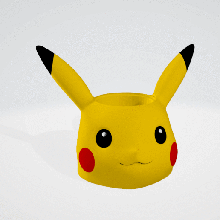 pikachu compagno gioco mate pot la pianta pokemon pokebola charmander bulbasaur pika squirtle cenere ketchum vaso di fiori vetro tazza art deco 3d print model - Mito3D