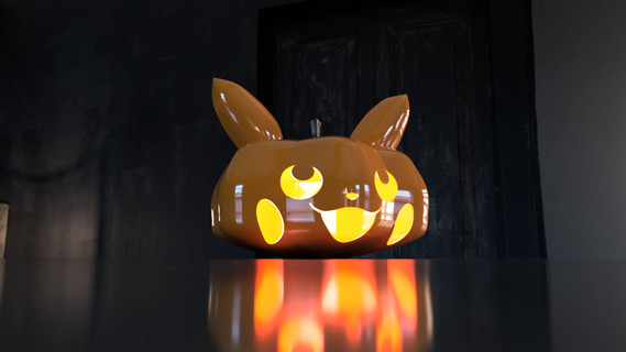 Pikachu o'lantern halloweenxcults citrouille d'Halloween Halloween lanterne Pokémon 3d print model - Mito3D