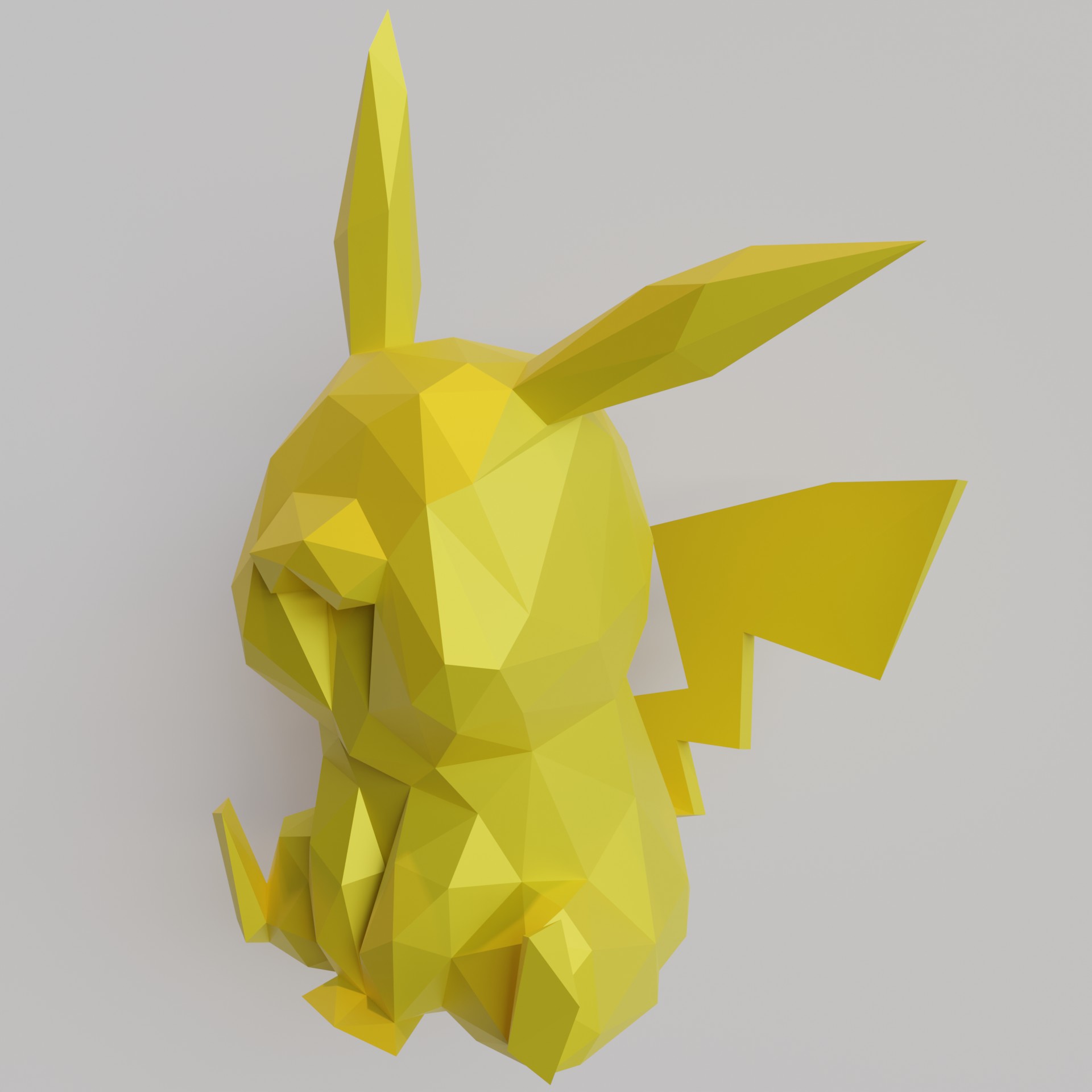 Pikachu origami Pokemon giocattolo opera d'arte 3D print model - Mito3D