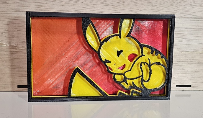 pikachu immagine telaio casa pokemon pika 3dhornament 3d print model - Mito3D