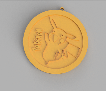 Pikachu empujar Lun pika colgante pendiente llave cadena llavero Pika pendientes 3d print model - Mito3D