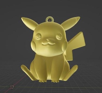 Pikachu pokemon anime llave cadena anillos llavero 3d print model - Mito3D