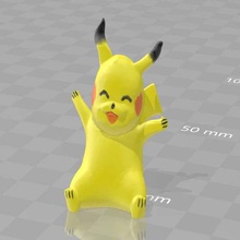 pikachu pokemon colorprintable jeu jouet 3d print model - Mito3D