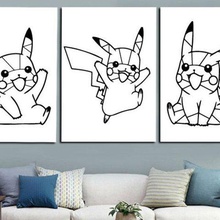 pikachu pokemon decorazione nessun supporto necessario art muro Arte 2d 3d print model - Mito3D