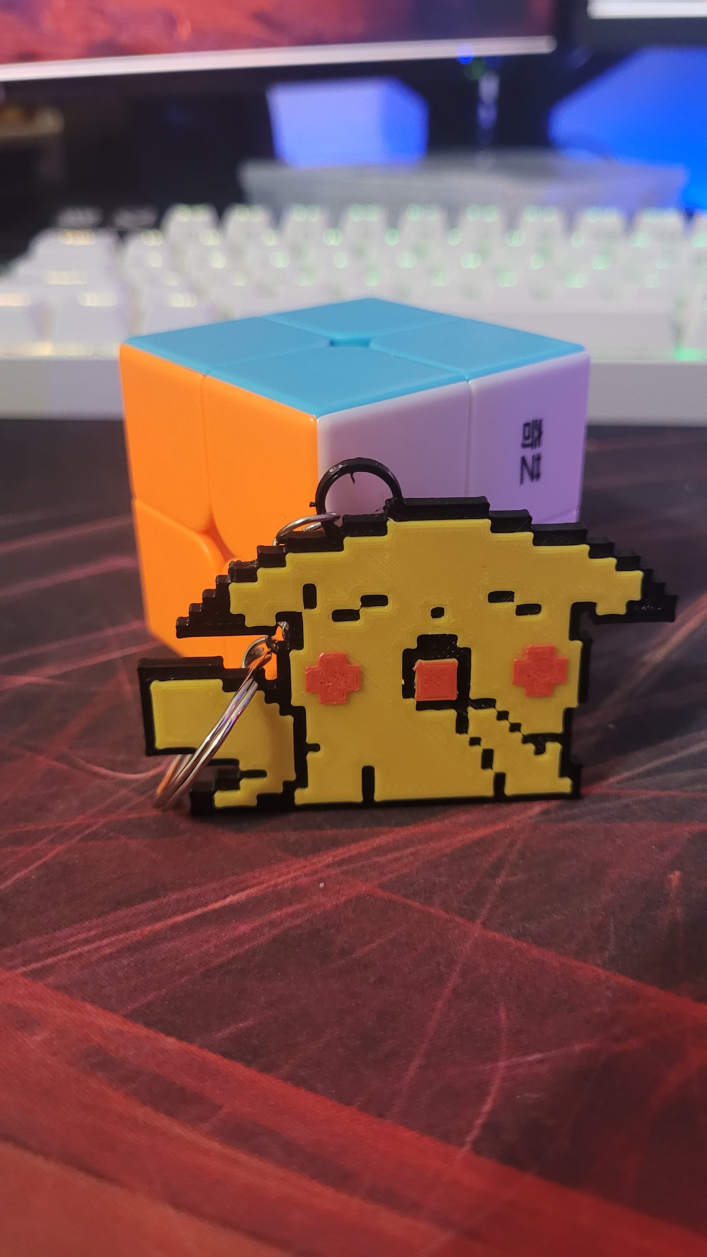 Pikachu Pokémon chaveiro pixel arte píxeis pokemons retro Nintendo consoles anime Kawaii fofa jogador vídeo jogos pingentes enfeites decorações 3D print model - Mito3D