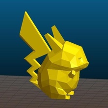 pikachu pokemon low poly grasso ver art creature 3d print model - Mito3D