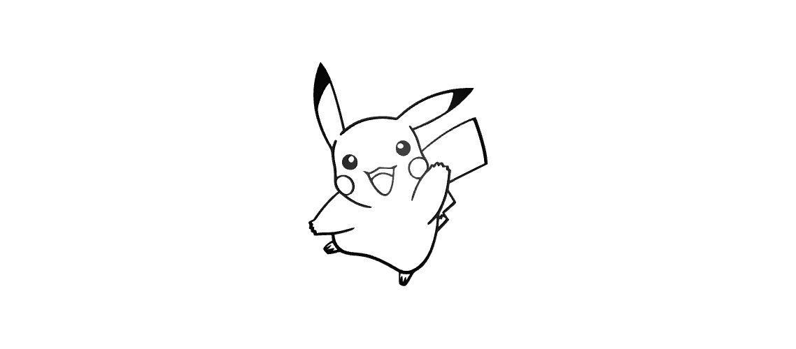 Pikachu Pokemon parete arte anime charizard eevee nintendo squirtle design grafico illustrazione carattere modello logo silhouette tatuaggio cartone animato icona vettore costume 3D print model - Mito3D