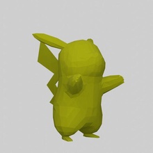 Pikaçu poli pokemon 3d print model - Mito3D
