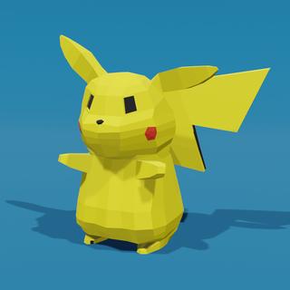 Pikachu poly Pokémon 3d print model - Mito3D