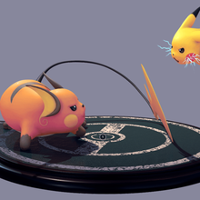 pikachu et raichu jeu pokemon de combat la guerre pokeball 3d print model - Mito3D
