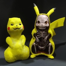 pikachu skeleton art pokemon bones skull anatomy 3d print model - Mito3D