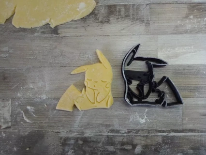 Pikachu dorme Pokemon biscotto taglierina fondente dormire 3d print model - Mito3D