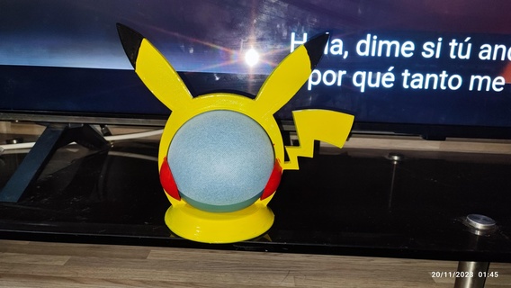 Pikachu apoyo alexa eco punto 4 Arte pokemon anime ornamento casa colección hermoso juguete 3d print model - Mito3D