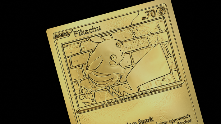 pikachu temporale forze scarlatto viola arte carta pokemon scolpire sollievo animale anime cenere lugia telaio pittura 3d print model - Mito3D