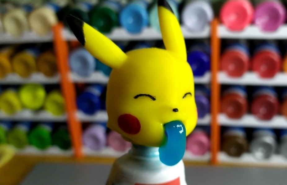Pikaçu diş macunu ev pokemon baş hijyen 3D print model - Mito3D
