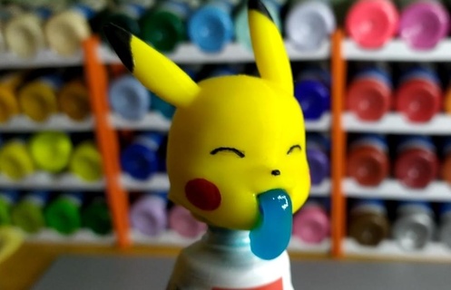 pikachu toothpaste Home pokemon head hygiene 3d print model - Mito3D