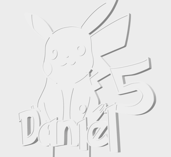 Pikachu Topper Kuchen Pokémon Anpassung Zeichnungen Jahrgang 3d print model - Mito3D